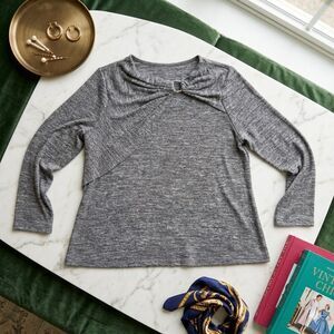 BloomChic NWT Gray Asymmetrical Marled Knit Top Size 18/20 Plus Size